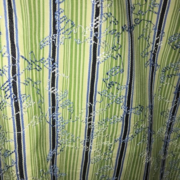 Robert Graham Green and Blue Stripe Button Down XL - Picture 5 of 8